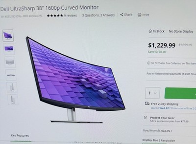 Dell U3818DW UltraSharp 38 Curved Monitor for sale online | eBay