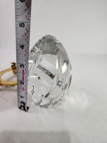 Vintage LENOX Seaswirl Egg-Treasured Crystal Egg Collection With Metal Base - Picture 8 of 10