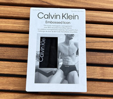 Calvin Klein CK men black embossed icon microfiber hip brief underwear size M