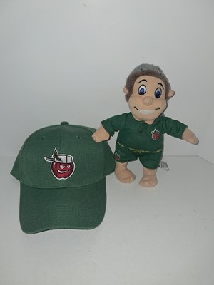 New! Fort Wayne Tin Caps Hat & Johnny Appleseed Plush Mascot