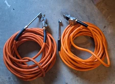 Heavy Duty Air Hose Extension Set with Tire Inflator Chuck – 2pcs (Orange 50 ft)