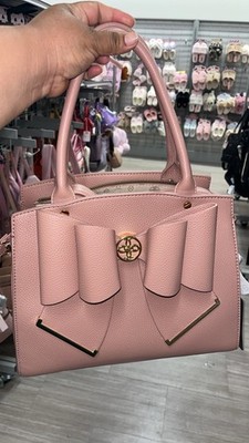 Like Dreams Pink Satchel Bow Accent Gold-Tone Hardware Classic Top Handle Bag