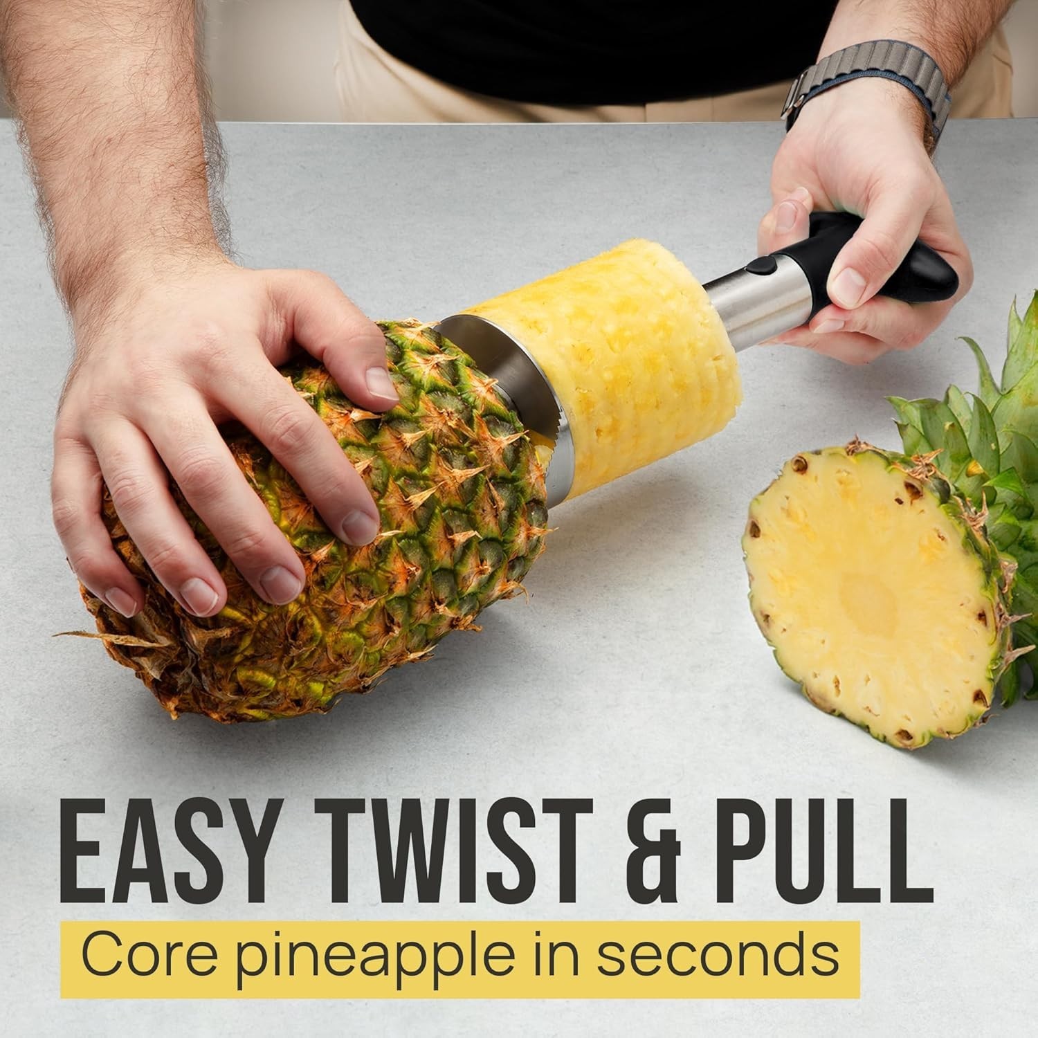 Zulay Kitchen Stainless Steel Pineapple Corer & Slicer 