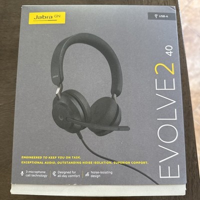 NEW Jabra Evolve2 40 Wired Headset - USB-C UC Stereo | Noise Canceling