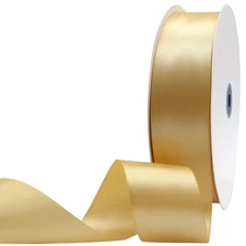1-1/2 inch Wide 100 Yards Double Face Gold Satin Ribbon Gold Fabric Ribbon fo...