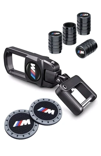 M SPORT Luxury Metal Keychain Keyring M Sport With Dust Caps and 2 Cup Holder UK - Picture 1 of 20