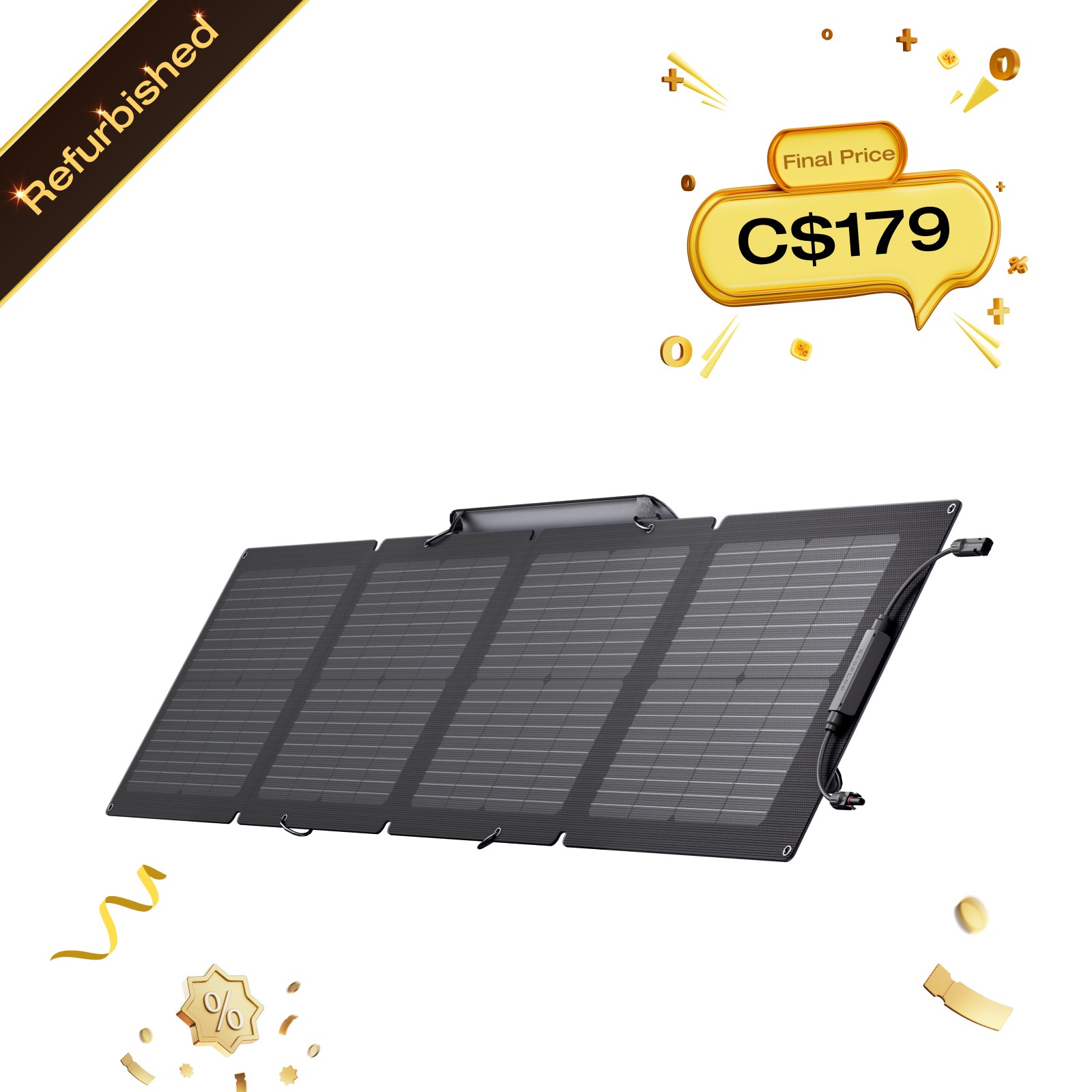 Ecoflow 110W Portable Solar Panel Kit Ip67 For Generator Certified Refurbished