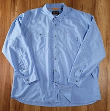 Orvis Tech Chambray Shirt Mens 3XL XXXL Tall Blue Work Long Sleeve Active Fit