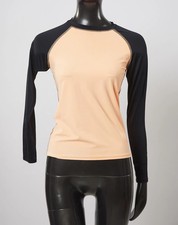 BODY GLOVE Women's Push It Long Sleeves SMOOTHIES RASH GUARD ORANGE BLACK S/P