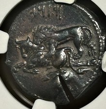 Mazaeus Cilicia Tarsus AR Stater 361-328 BC Lion attacks Bull NGC VF