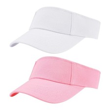 2 Pack Kids Sun Visor Hats for Girls Boys Adjustable Cotton Summer Tennis Gol...