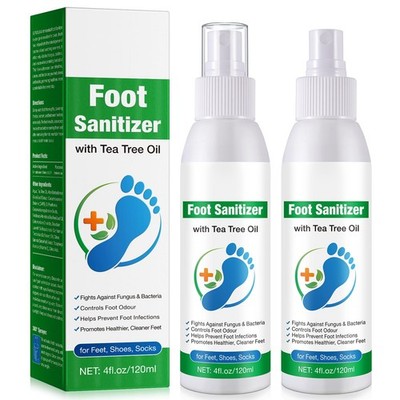 2PCS Tea Tree Oil Foot Spray, Transparent Foot Spray Refreshing, Natural Tea ...