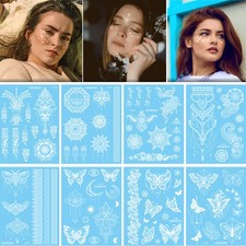 Henna Tattoo White Lace Indian Hand Temporary Tattoo Sticker BodyArt Waterproof  