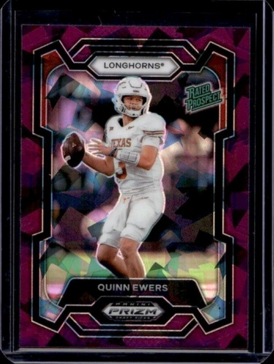 2024 Prizm Draft Picks Quinn Ewers Purple Ice #191  Rated Prospect /149