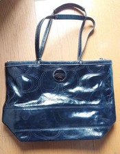 COACH Signature Patent Leather Tote Bag 14a