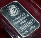 Beautiful 1 OZ  .999+ Fine SILVER INGOT BAR - Free SHIP!  ENGELHARD
