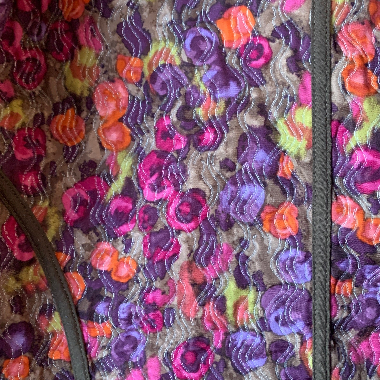 Reversible Multicolor Full Zip Jacket Patchwork C… - image 12