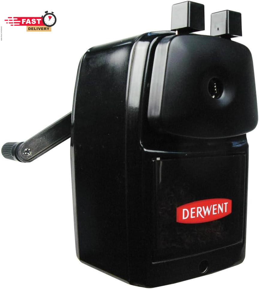 Derwent Manual Helical Desktop Sharpener, Super Point, Sliding Tray Reservoir an