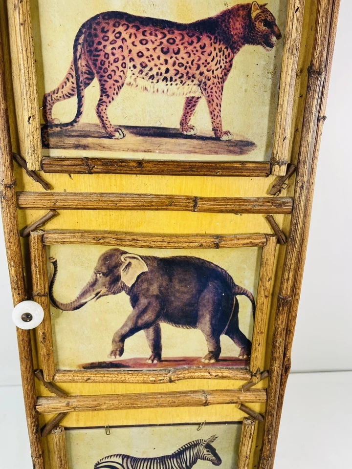 Primitive Adirondack Twig Craft Cupboard Safari Animal Leopard Elephant Zebra - Image 4 of 4