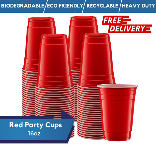 Reusable 100-500 x American RED Party Cups Plastic beer Pong 450ml USA Drink - Picture 26 of 26