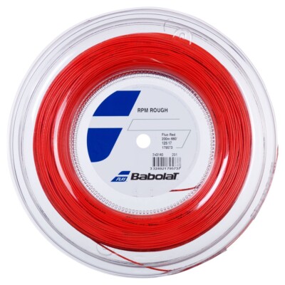 Babolat RPM ROUGH 17G 1.25mm (Fluo Red) 660ft 200m Reel Tennis String 