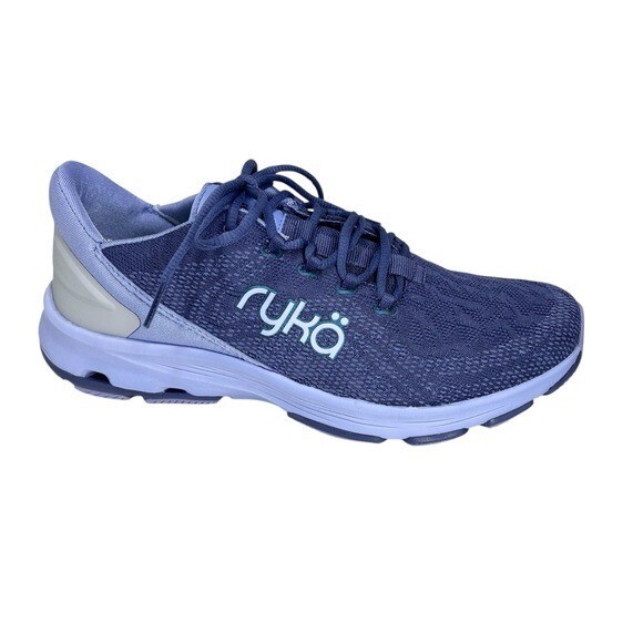 Ryka Devotion X Lace Up Walking Sneakers Dusk Blue Mesh Fabric Size
