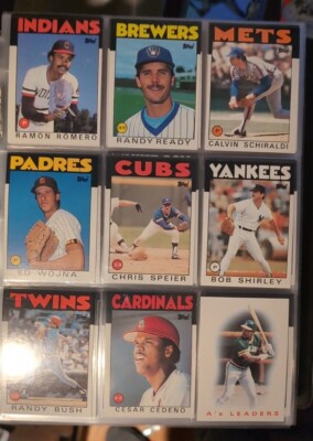 1986 Topps base cards 201-400 Pick from drop down list