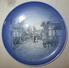 ANTIGUO PUENTE DE PALO  ILES CANARIES ASSIETTE EN PORCELAINE COPENHAGUE 1988