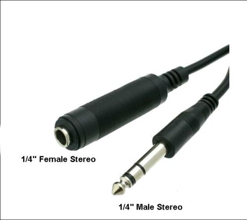 6FT - 100FT 6.35mm 1/4" Stereo TRS Male to Female Guitar Audio Extension Cable - Picture 11 of 14