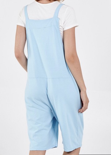 New Ladies Womens Plain Short Jersey Dungarees Playsuit One Size (8-16) BNWT - Picture 15 of 25