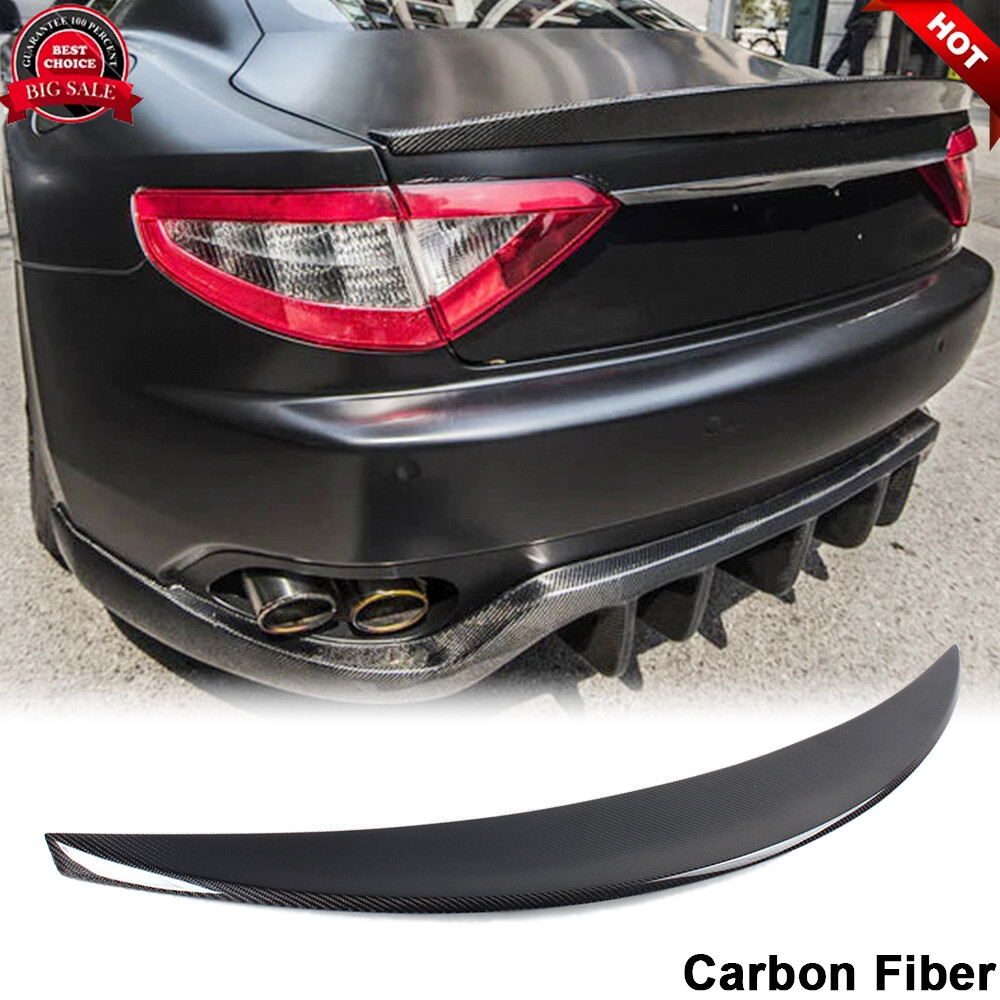 For Maserati GranTurismo GT Coupe 12-14 REAL CARBON Rear Trunk Lip Spoiler Wing