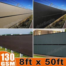 8'x50' Windscreen Privacy Fence Screen Shade Cover Fabric Tarp Mesh Garden Yard
