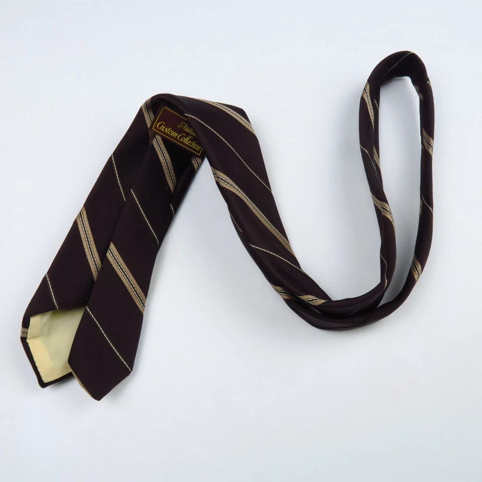 Corbata de cuello Andhurst personalizada para hombre marrón a rayas diagonales caballo perro 57x3 Foto 4 de 4