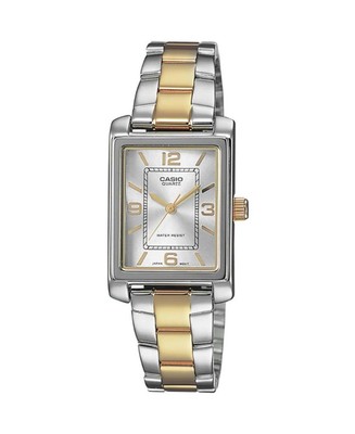 CASIO Women Analog Quartz Casual Watch Classic Dress Silver Dial Waterproof Rect