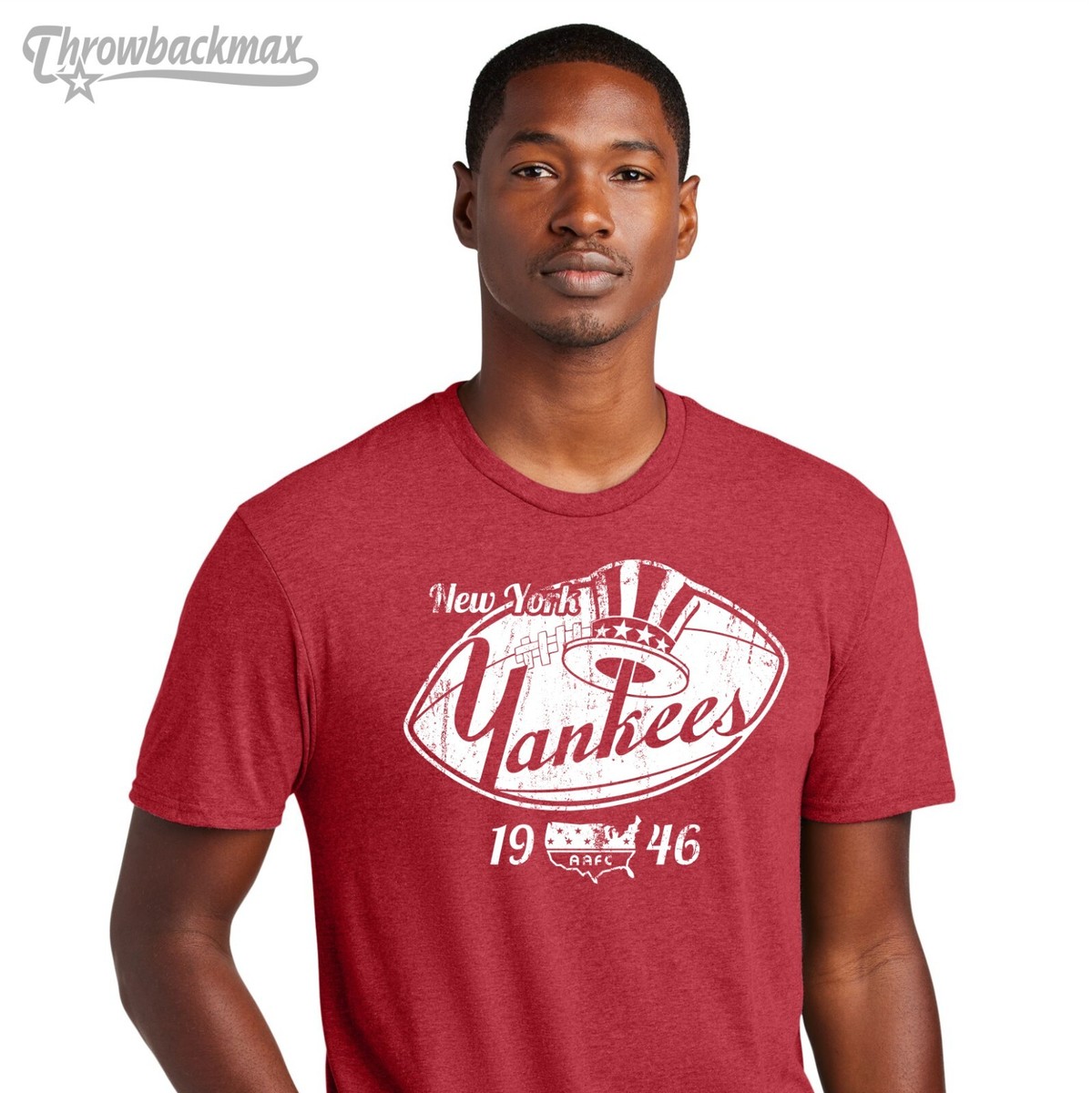 New York Yankees 1946 AAFC Football TRI-BLEND Tee Shirt Giants, Jets, Mets