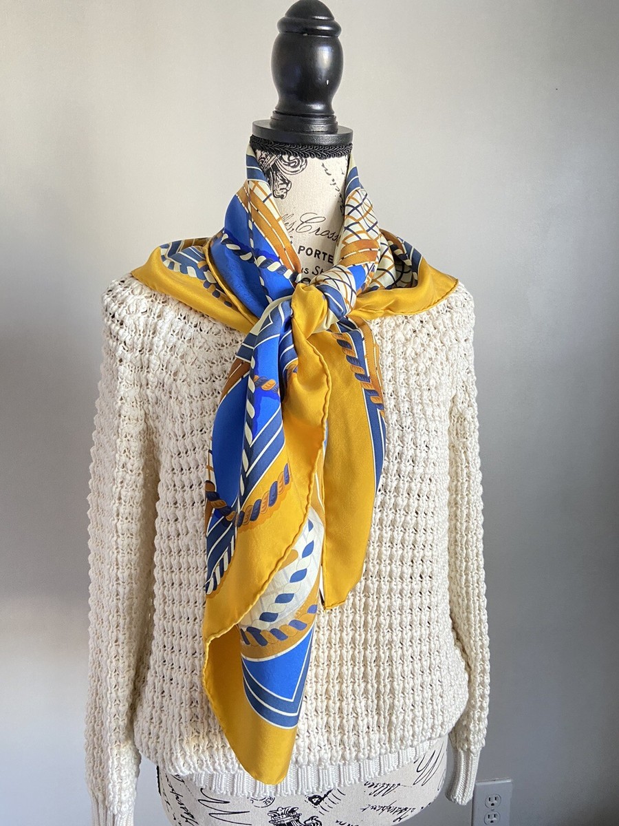 Hermes Carre Wash Grande Tenue Silk Scarf 90 X 90 cm Gold