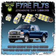White LED interior lights package kit for 1999-2010 F250 F350 Super Duty 5050SMD