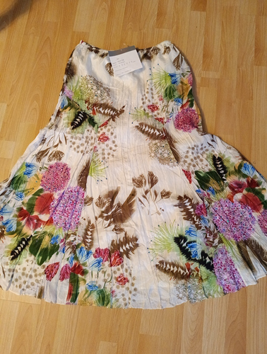 Rock Plissee 100% Seide Malvin Etikett 38 40 L bodenlang Maxi bunt 179€SILK