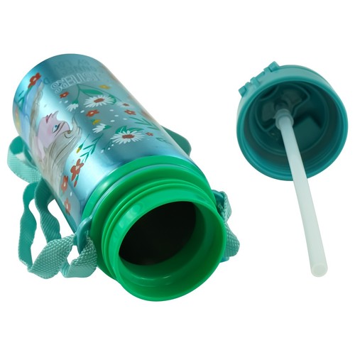 Kids 600ml Aluminium Water Bottle, Carry Strap, Push Button Back-to-School Flask - Picture 97 of 99