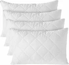 Pack of 2 & 4 Zipped QUILTED PILLOW PROTECTORS Soft Hypoallergenic Cover