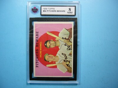 1959 TOPPS MLB BASEBALL CARD #34 PITCHER'S BEWARE AL KALINE KSA 8 NM ...