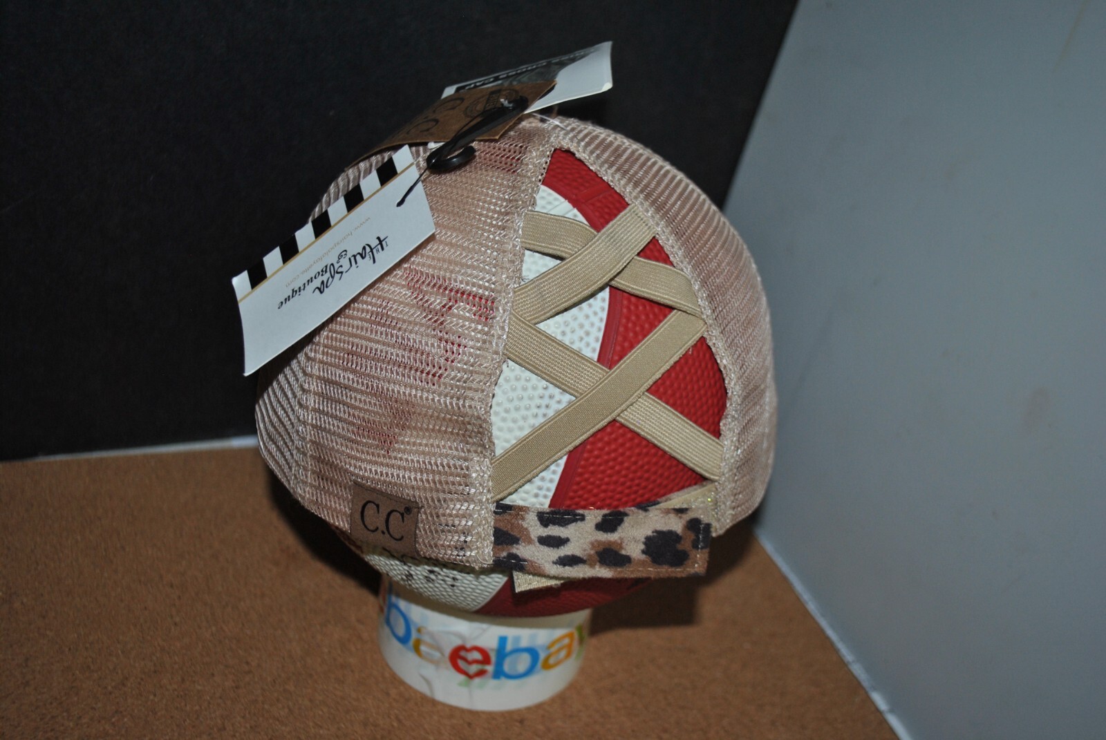 NUOVO CC Stampa Leopardata con Rete Posteriore Baseball PONY Cappello CRISS CROSS Donna