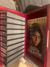 NATIONAL GEOGRAPHIC 100+ YEARS  CD ROM SET &  WOOD STORAGE CHEST WINDOWS MAC