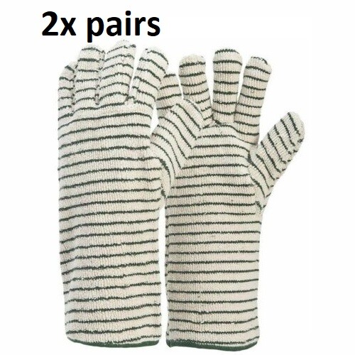 2x New Pairs Industrial Oven Gloves Spark Resistant Terry Cord Size XL