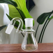 Mini 3'' Thick Pyrex 14mm 45° Dry Ash Catcher Tobacco Glass Bong Joint Bubbler