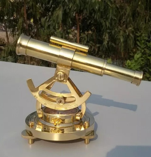 Télescope Nautique Rétro Avec Boussole En Laiton Antique Et Cuir – 25 Cm – Décoration Style Maritime Vintage