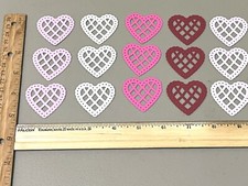 Martha Stewart Scalloped Heart 20 paper Die cut 5 Colors Valentines Scrapbooking