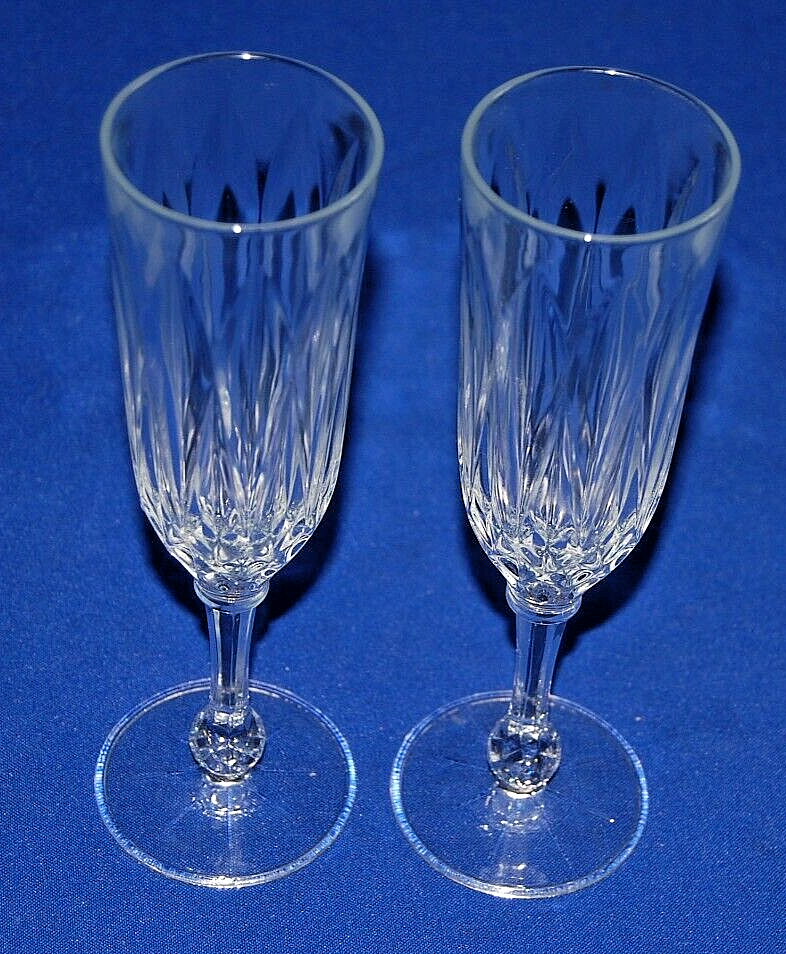 Pair Crystal Cut Glass Champagne Flutes, Champagne Glasses, 19.75cms eBay