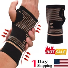 Copper Compression Wrist Support Arthritis Glove Joint Pain Relief Carpal Tunnel
