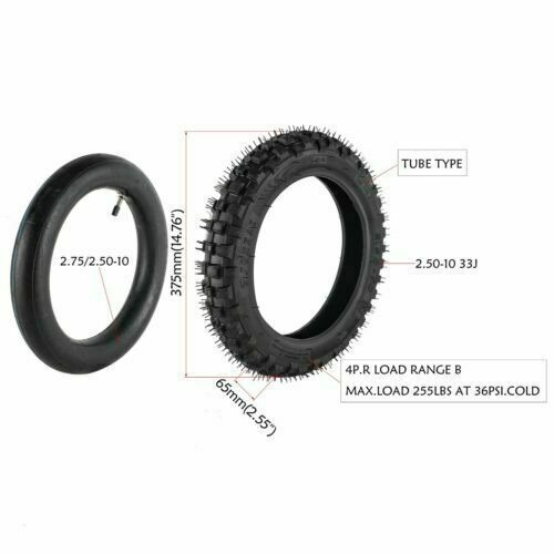 2Sets 2.50-10" Tire & Inner Tube For Honda CRF50F XR50R 2.5-10 Dirt Pit Bike - Picture 3 of 9